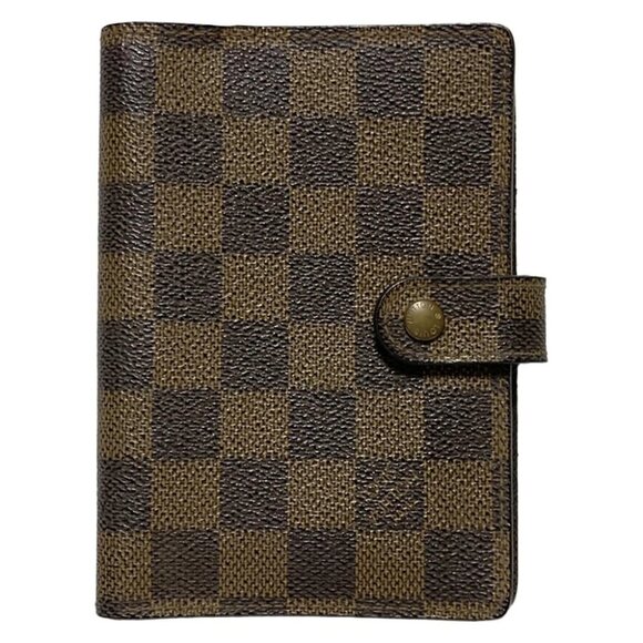 Auth LOUIS VUITTON Agenda PM Ebene Damier Agenda Damier Canvas - Picture 1 of 4